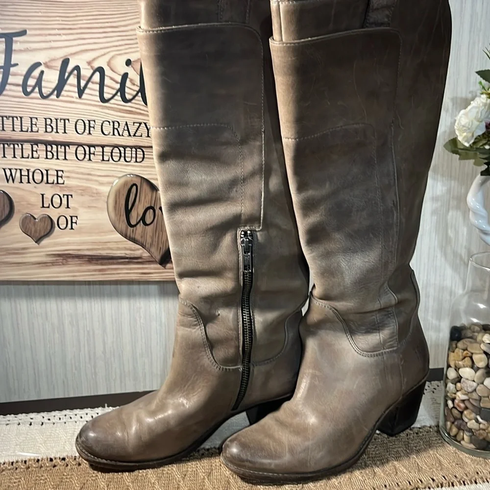 FRYE Jackie leather 76571 Heel Tall Boots Women’s Size 5.5